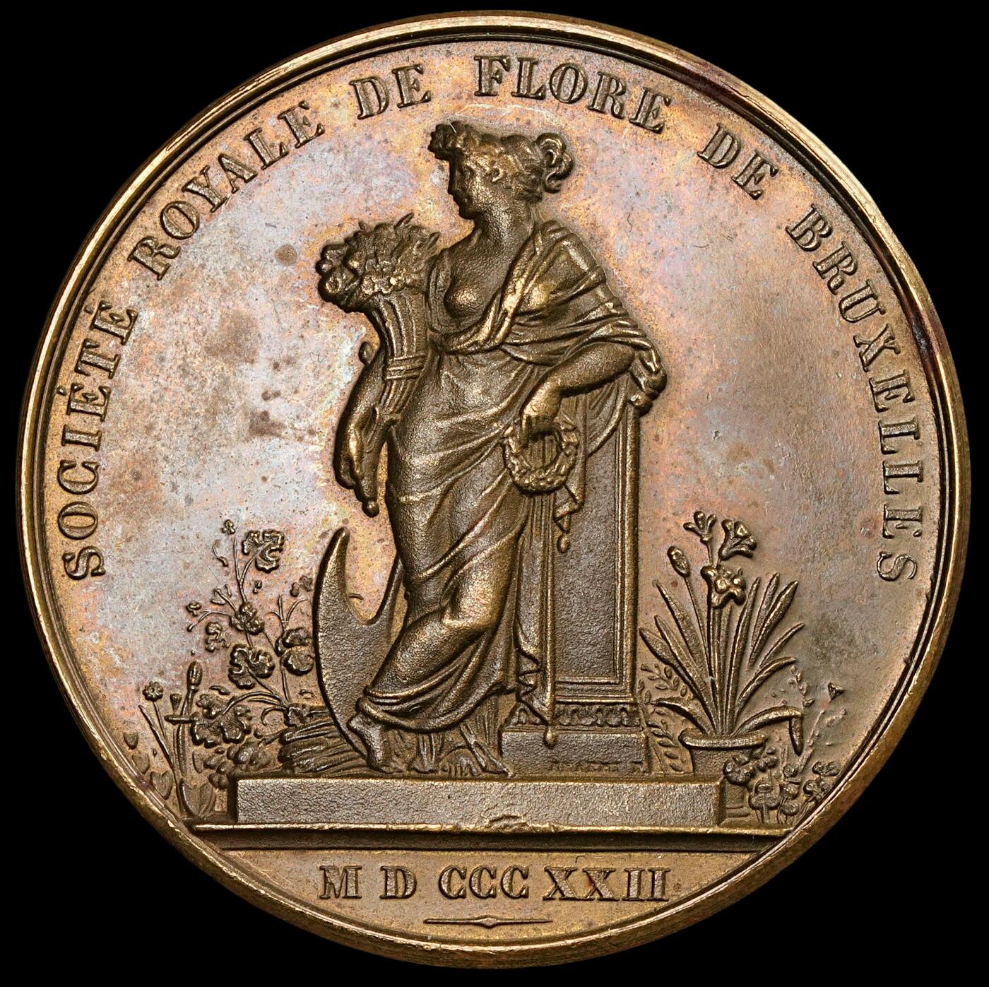修遠堂世界钱币第五十七期 1822年比利时布鲁塞尔皇家花卉协会章 42.20mm，27.62g