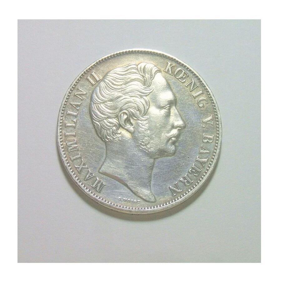 德国巴伐利亚1855年 圣母抱婴2盾银币 初铸爽品
