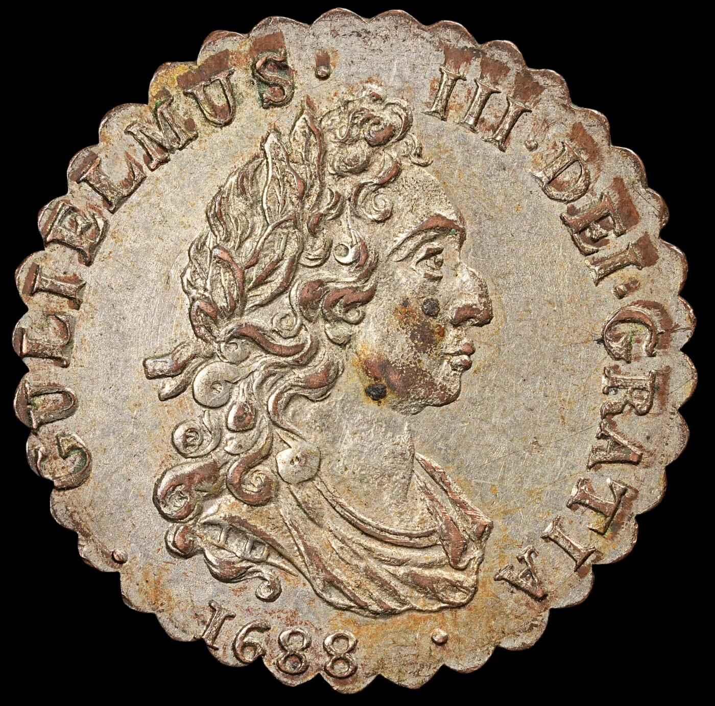 修遠堂世界钱币第五十七期 1788年英国光荣革命百年纪念代用币 4.16g 带光 AU-UNC