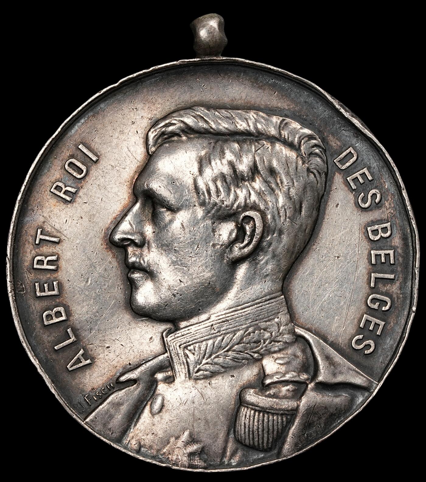 修遠堂世界钱币第五十七期 1912年比利时银章 边有磕 51mm，32.22g