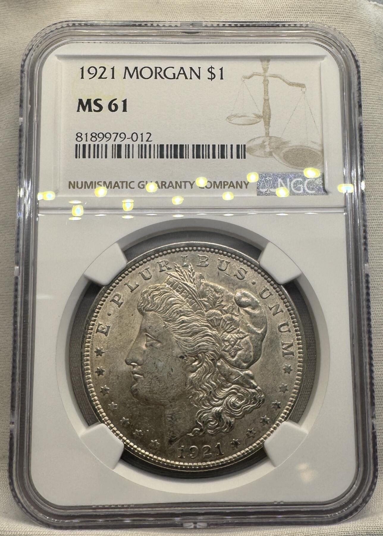 “一元初始，万象更新”新年新铺开张（第4期）新年第一拍 NGC-MS61 美国1921年摩根，淡金色黄油包浆