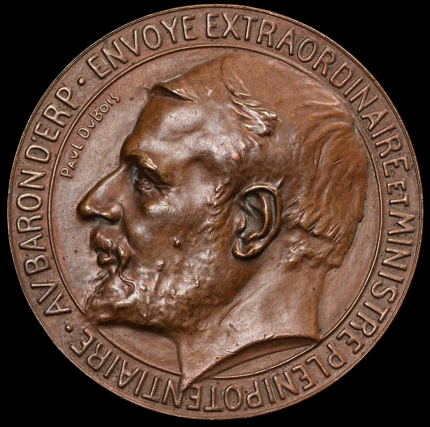 修遠堂世界钱币第五十七期 1895年法国大铜章 Paul Dubois作品 65mm，128g
