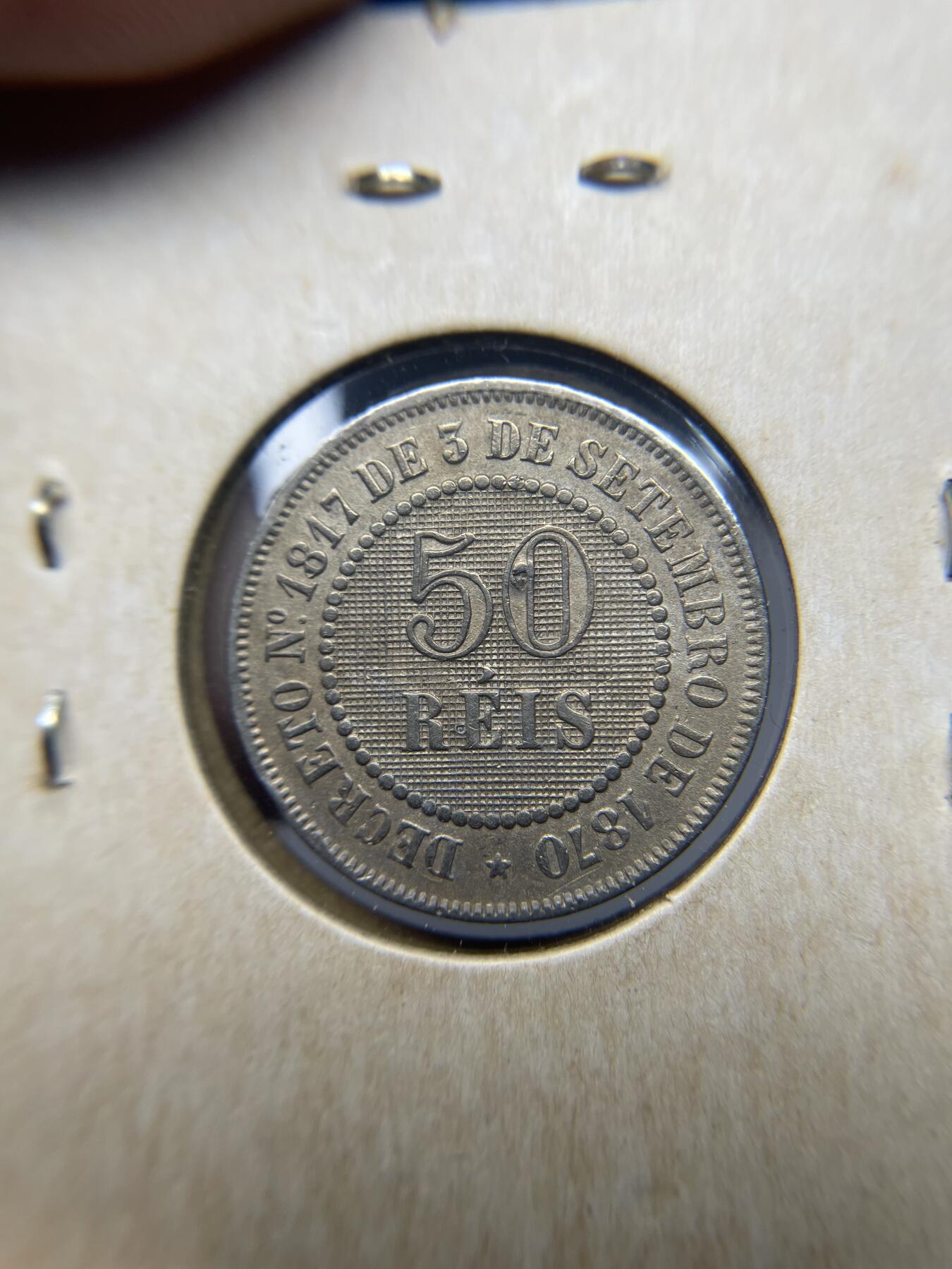 每日一拍，2025年集古藏今外币拍卖第二期-第6场—（总第206拍），可以寄存60天，满160元包邮。 1870年巴西50瑞斯