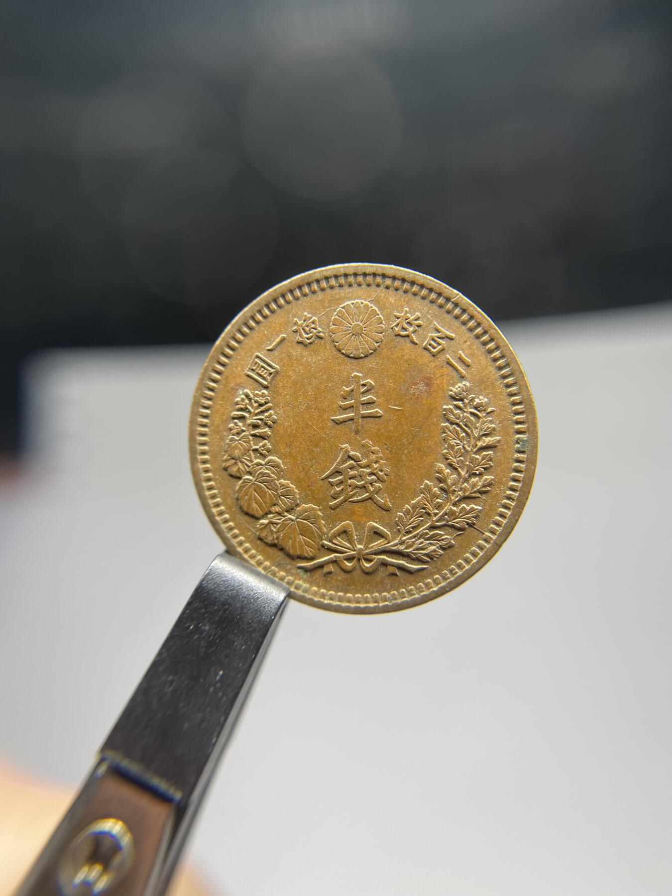 每日一拍，2025年集古藏今外币拍卖第二期-第6场—（总第206拍），可以寄存60天，满160元包邮。 全龙鳞明治15年龙半钱