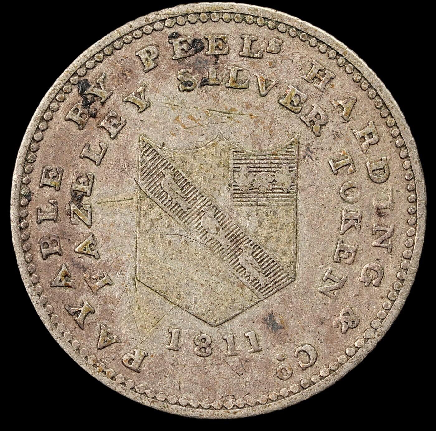 修遠堂世界钱币第五十七期 1811年英国6便士银质代用币 1.79g
