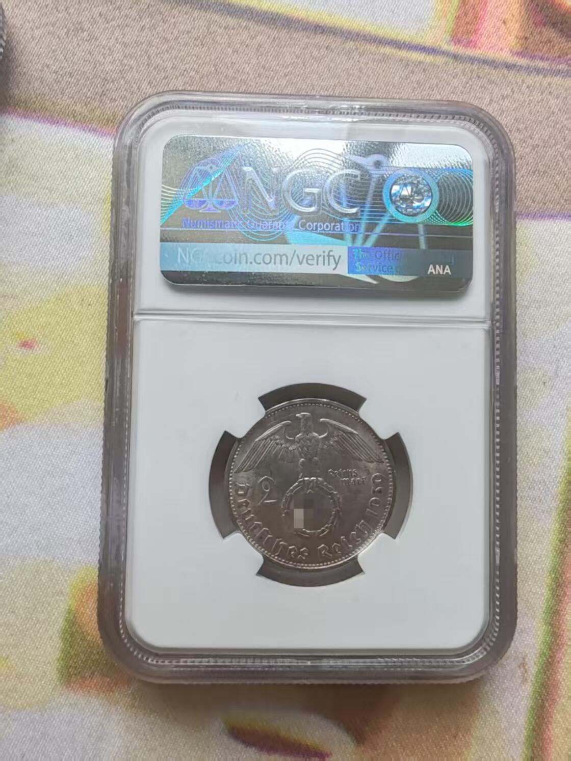 F&G勋赏局2025第一拍 德国1939年2马克硬币，ngc评级ms61