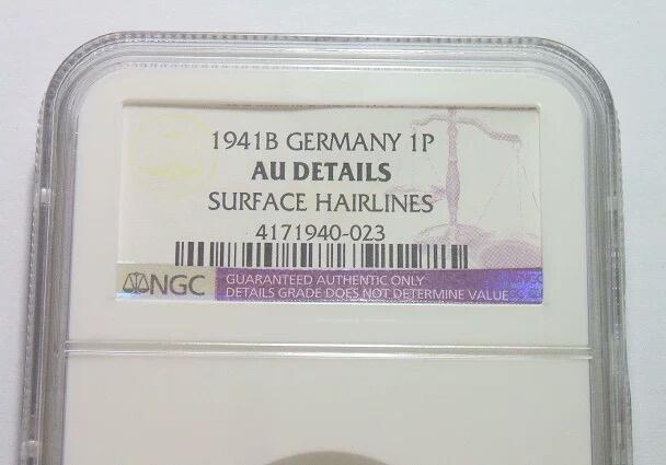 NGC AU 德国1941第三帝国年B版1芬尼 难得开卷原光
