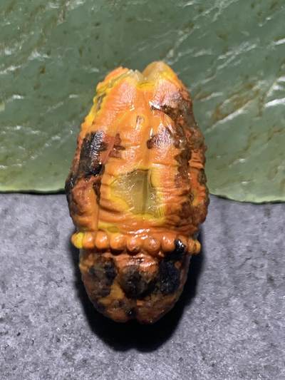 精美亚光战国红玛瑙手工雕刻一心向佛随形珠（背云）一颗 精美亚光战国红玛瑙手工雕刻一心向佛随形珠（背云）一颗