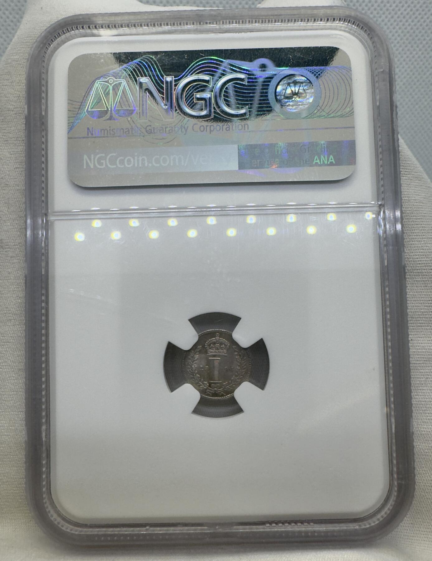 “一元初始，万象更新”新年新铺开张（第4期）新年第一拍 NGC-MS65 英国1896年披纱老维1便士洗脚币，淡紫色包浆，少见高分