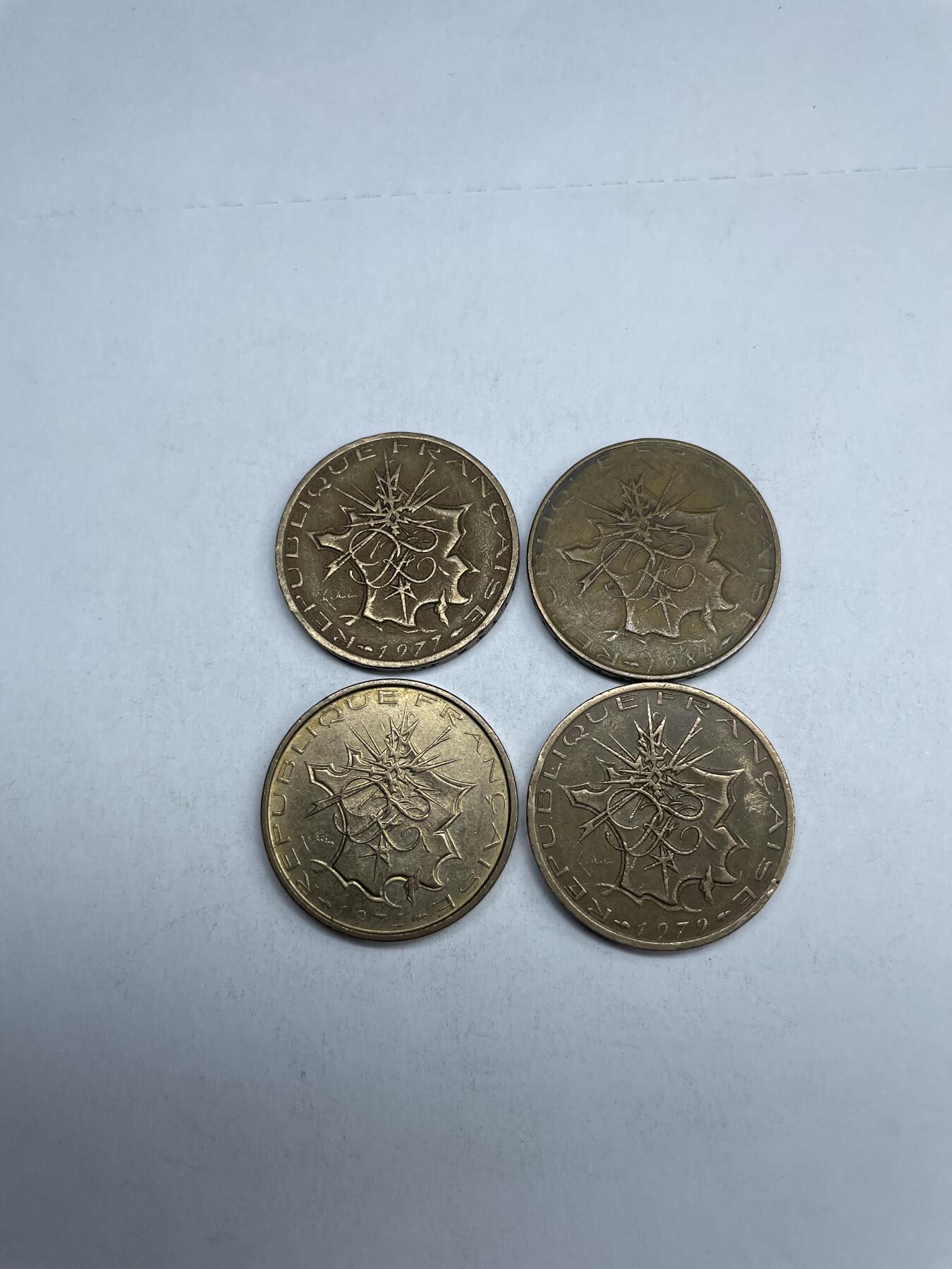 每日一拍，2025年集古藏今外币拍卖第二期-第7场—（总第207拍），可以寄存60天，满160元包邮。 法国10法郎4枚