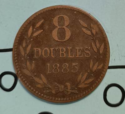 英属根西岛1885年8道布铜币，直径31.6mm - 英属根西岛1885年8道布铜币，直径31.6mm