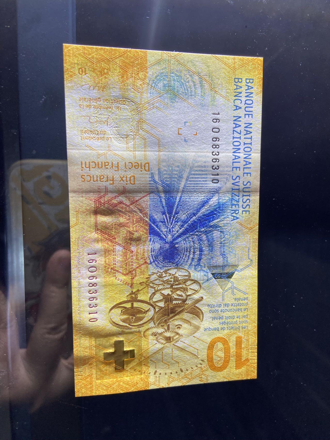 【炜奕收藏】，第二十五期，年后第一期 【无47】瑞士10法郎，UNC品相，首发年号码无47