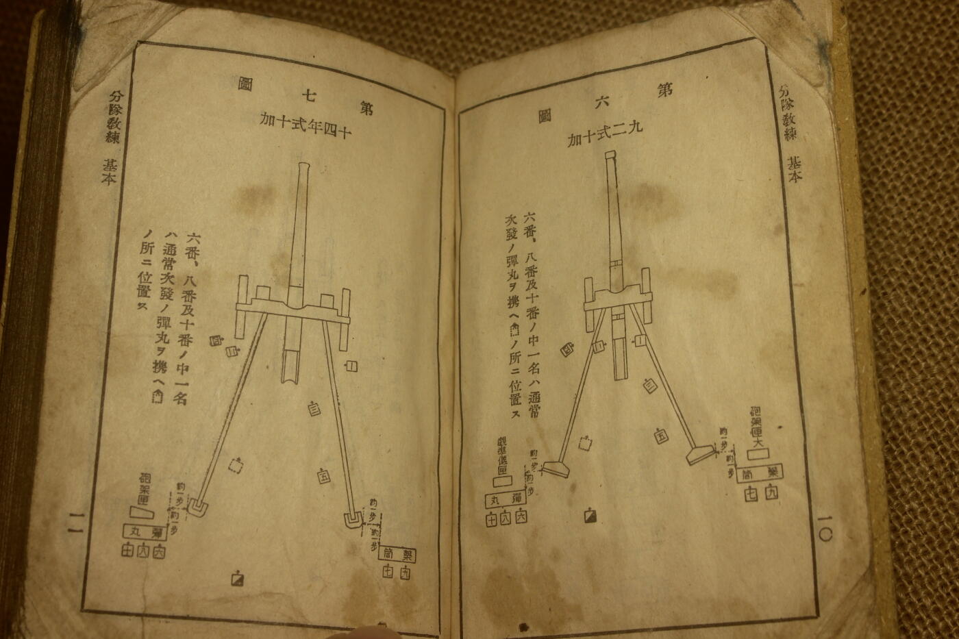 2025.2.17日系杂货小拍卖 秋叶菊次军曹的《炮兵操典》《诏勅集》《军队内务令》， 年代久远纸张略有痕迹，结构完好