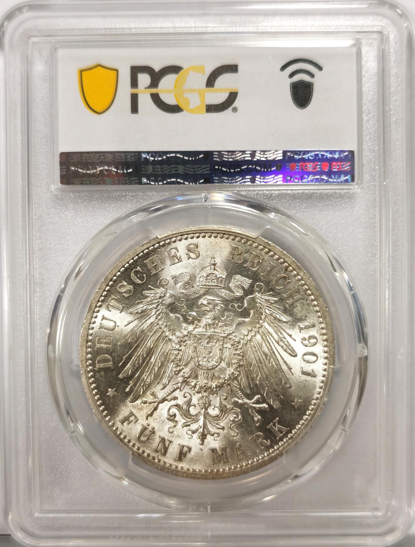 博洋堂世界钱币拍卖第110期（全场包邮） PCGS MS62 德国普鲁士1901年建国200周年5马克银币