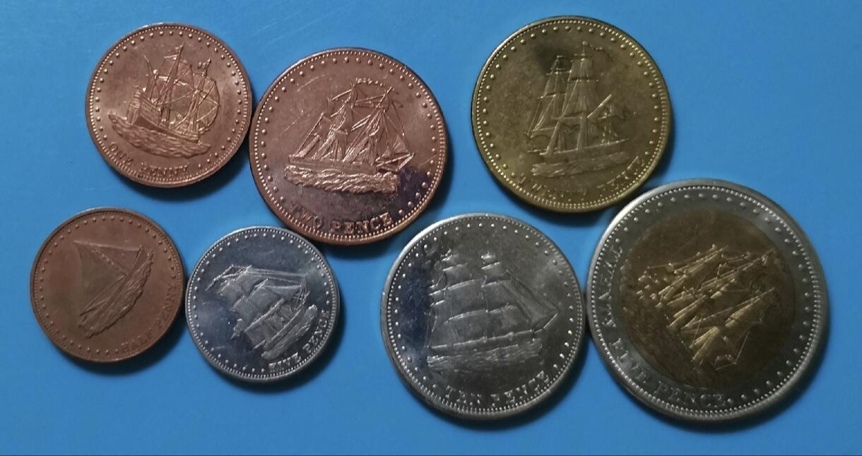 英属施托尔滕霍夫岛2008年纪念币7枚套