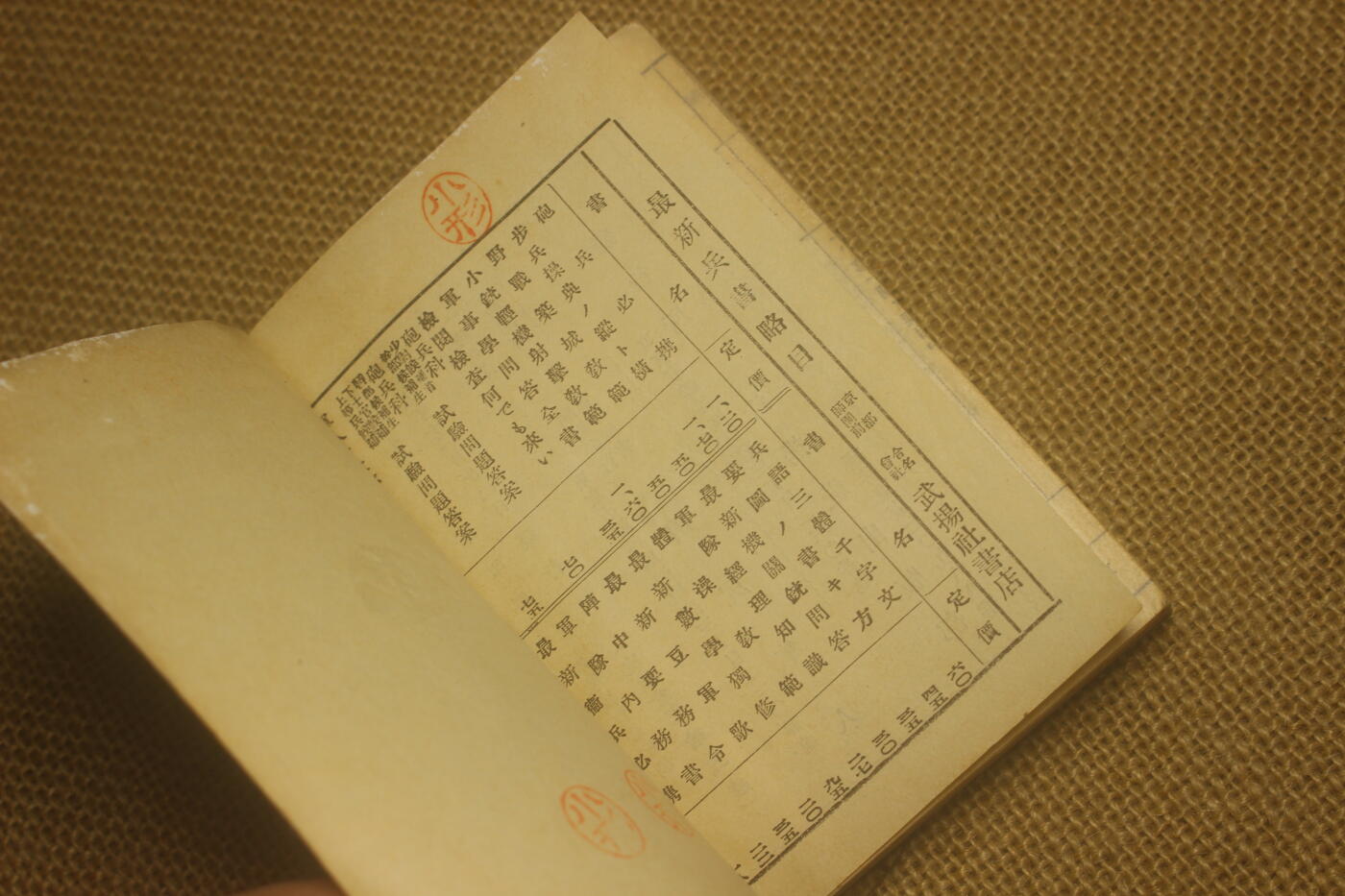 2025.2.17日系杂货小拍卖 《军队教育令》、《卫戍令》昭和九年颁发，原主人印章小形忠雄，近库存品相