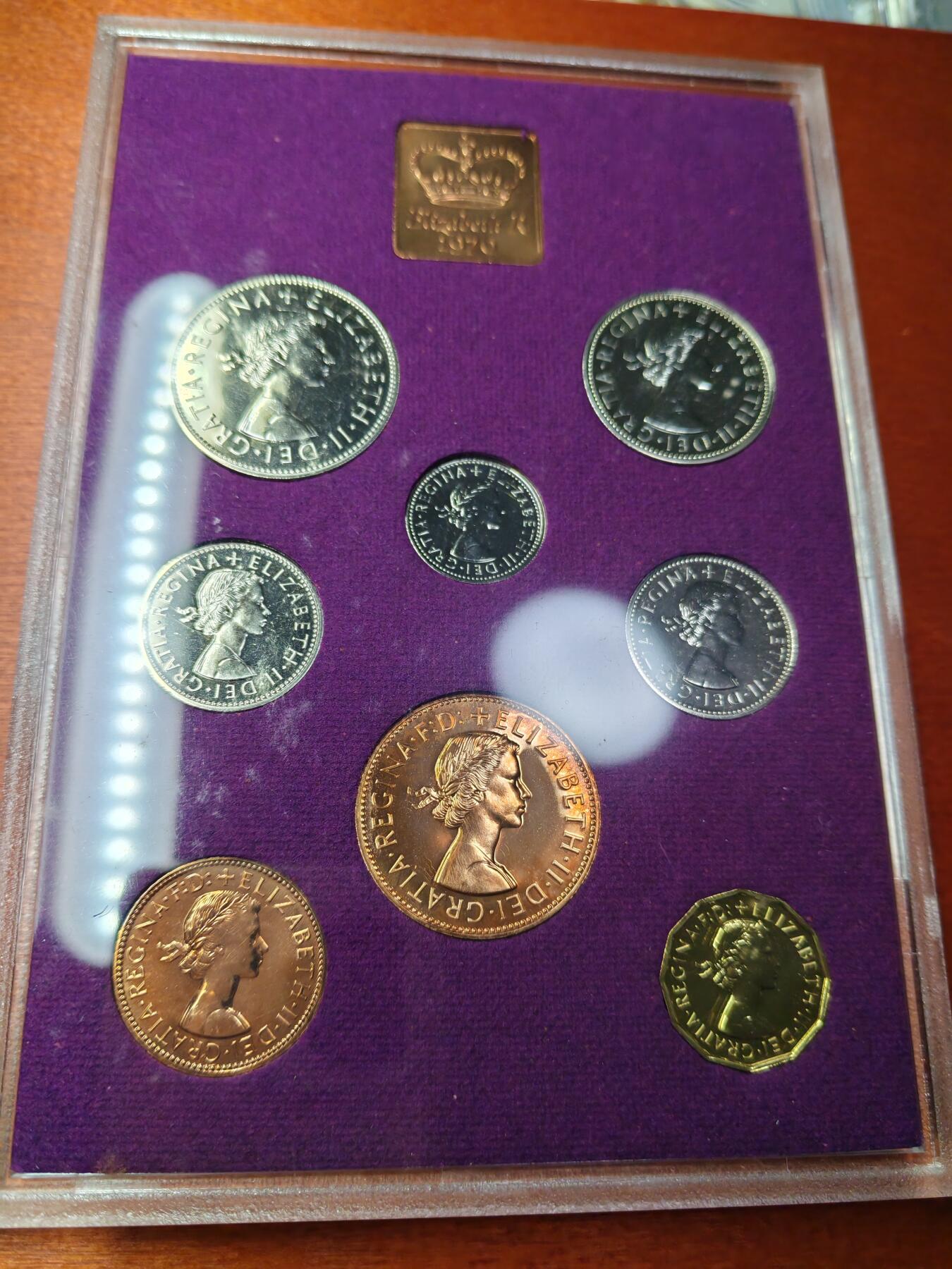 长老汇蛇年精选第四场拍卖 1970英国10枚套精制币，盒证全，十进制前最后的老货币，克书75美金