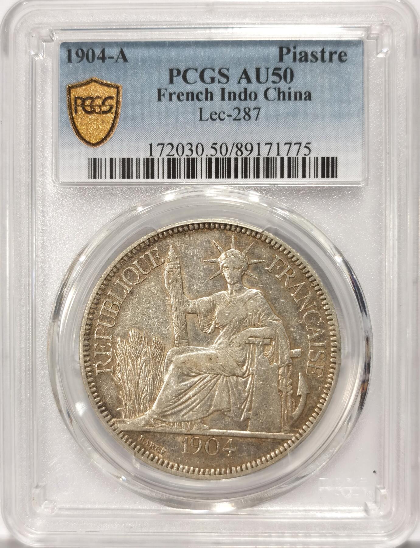 博洋堂世界钱币拍卖第110期（全场包邮） PCGS AU50 坐洋1904