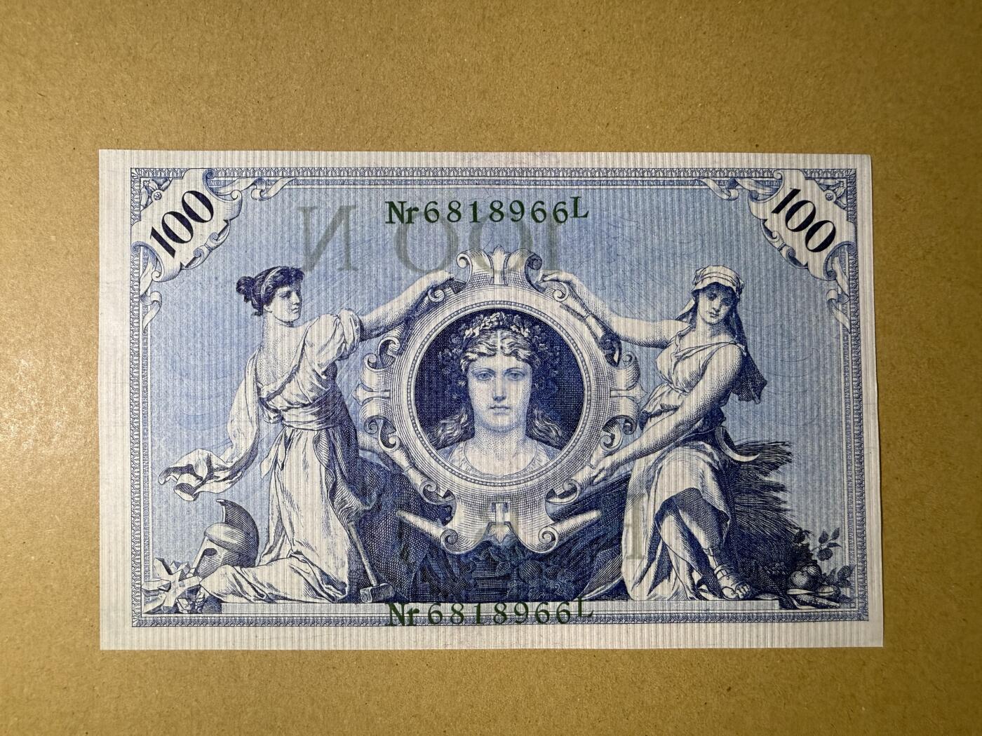 《艾美收藏》(原张总收藏)第187期-外币百拍 德国100马克 UNC 1908年 帝国银行 无47双尾