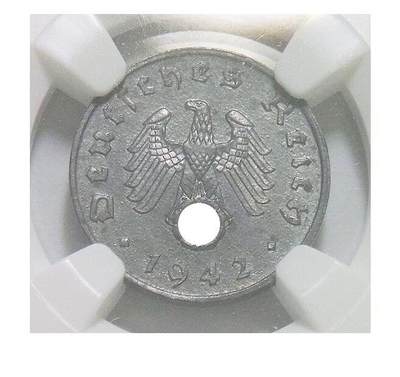 NGC MS61 德国第三帝国1942年J版1芬尼 难得开卷原光 - NGC MS61 德国第三帝国1942年J版1芬尼 难得开卷原光