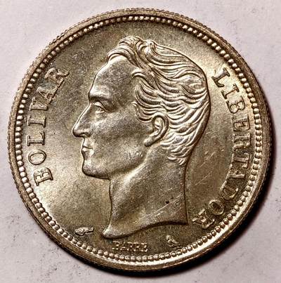 紫瑗钱币——第576期 - 委内瑞拉 1965年 1玻利瓦尔 5克 0.835银 UNC