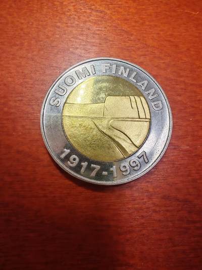 长老汇马年精选第四场拍卖 - 1997芬兰独立80周年25马克双金属币，克书MS65分15美金，量少