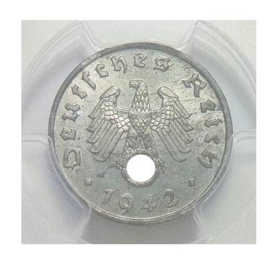 金盾PCGS MS64 德国第三帝国1942年1芬尼 难得开卷原光  - 金盾PCGS MS64 德国第三帝国1942年1芬尼 难得开卷原光 