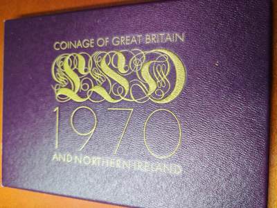 长老汇马年精选第十六场拍卖 - 1970英国10枚套精制币，盒证全，十进制前最后的老货币，克书75美金