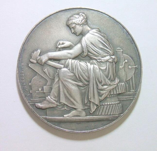 法国1896年 谷物女神高浮雕精制大银章 52MM 60克