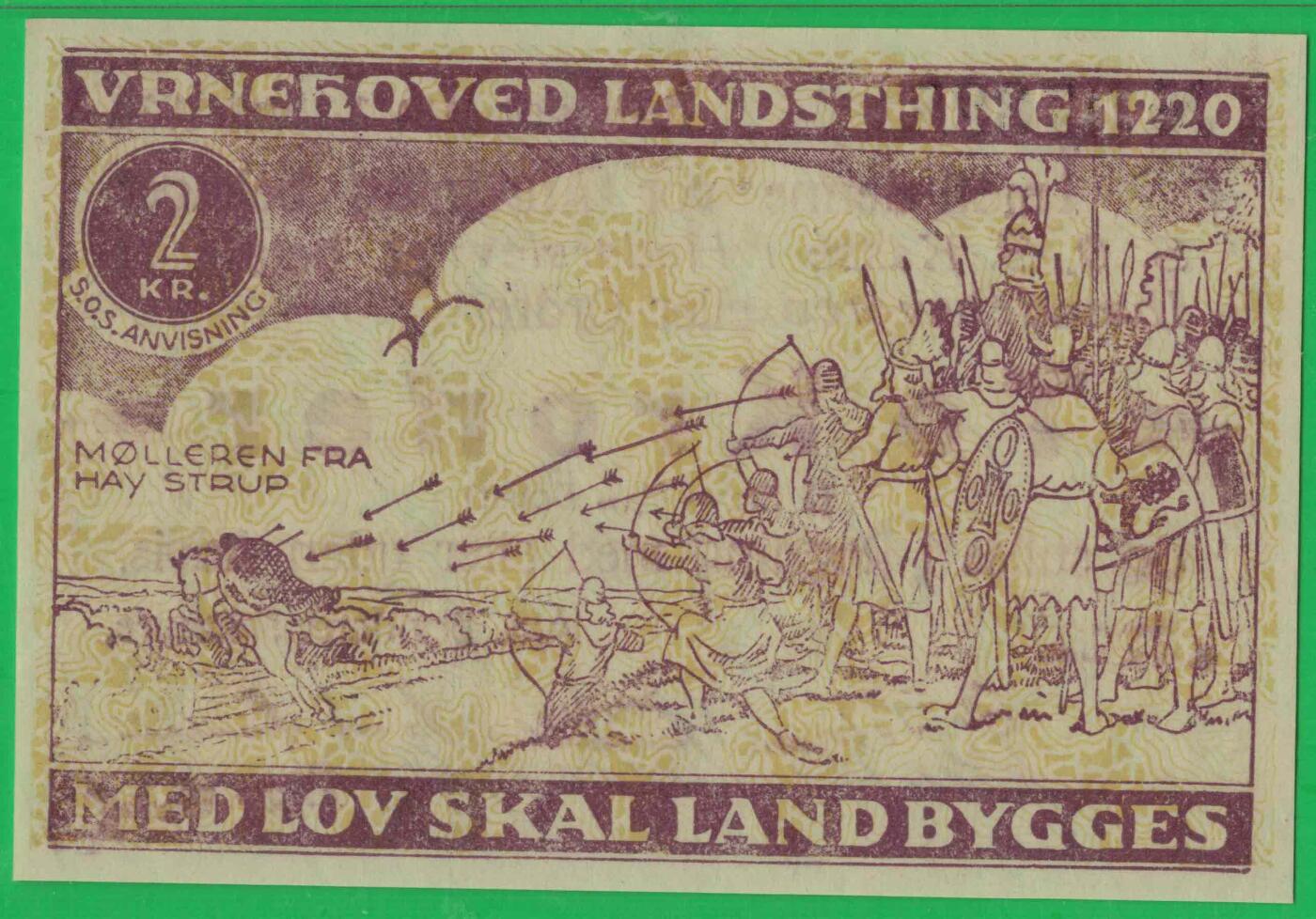 丹麦1927年2克朗 无4 尾8 实物图 UNC 少