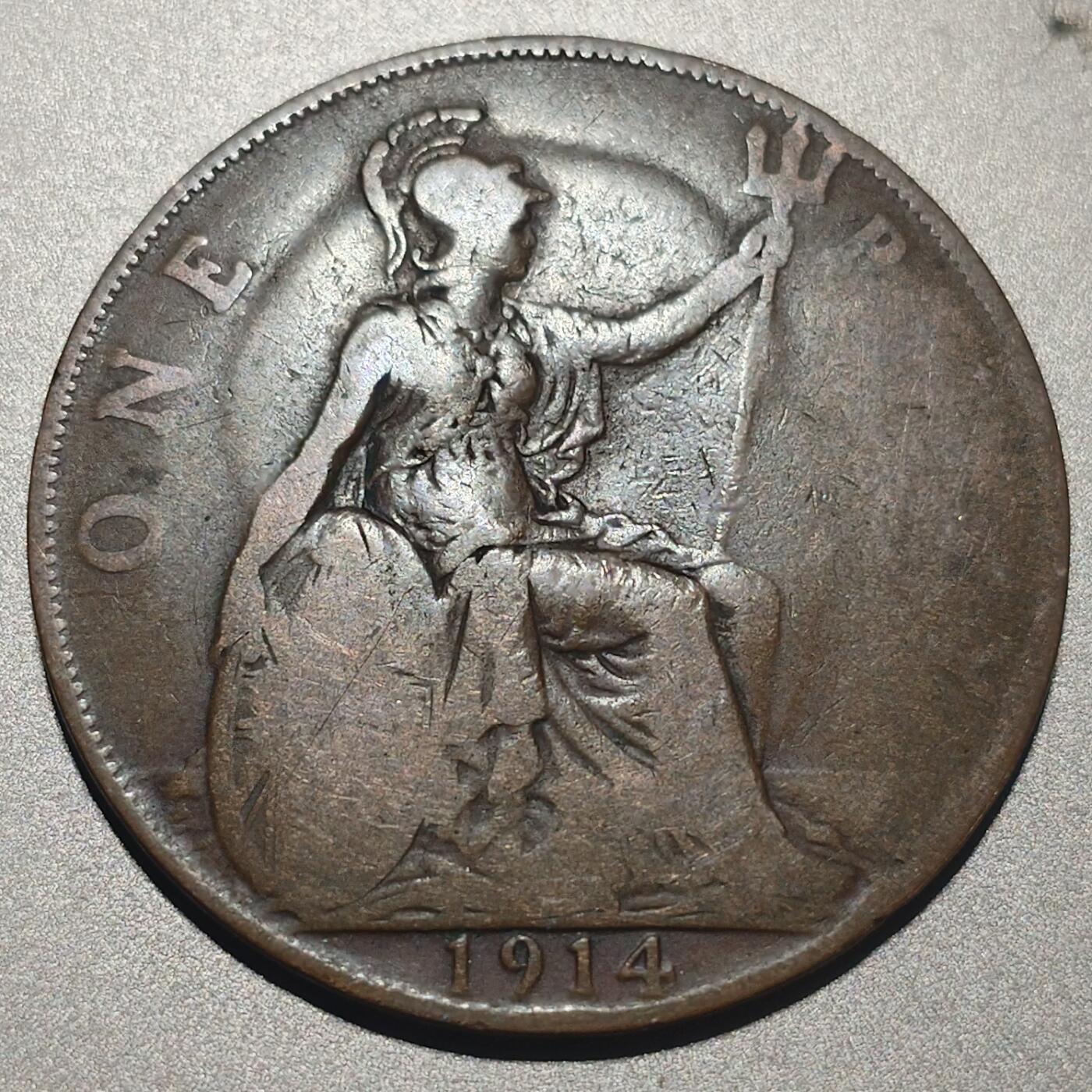 林 专场 硬币外币专场（第六期）接代拍 英国1914年乔五一便士