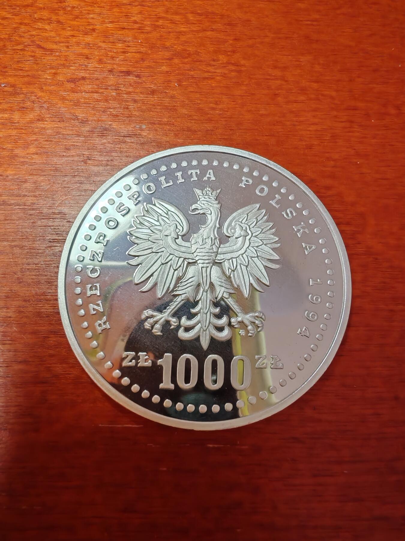 长老汇蛇年精选第四场拍卖 1994波兰美国世界杯1000兹罗提精制银币，1万枚左右，27.95克925银，克书175美金
