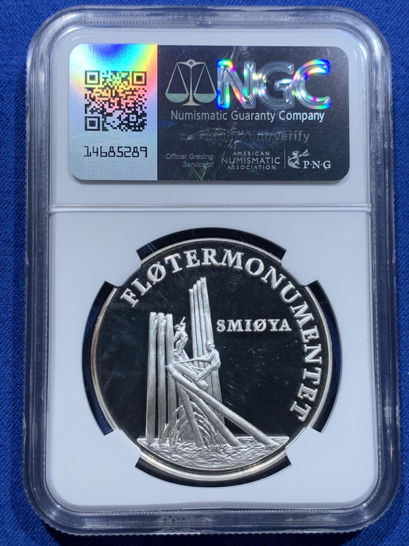 《竞宝斋》第353场 周日，周一，周二 3场连拍 （全场包邮） NGC PF68UC 挪威2000年纪念希恩建城一千年大银章