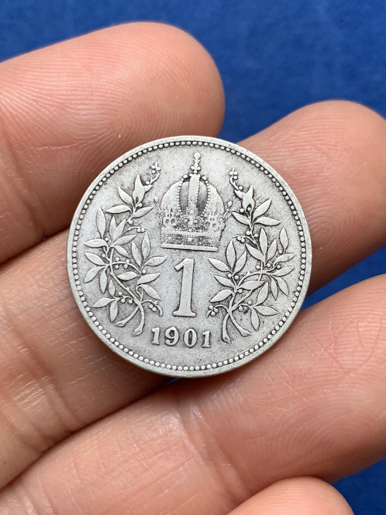 《竞宝斋》第353场 周日，周一，周二 3场连拍 （全场包邮） 两枚一组 奥地利弗朗西斯·约瑟夫一世1科罗纳银币 1901年+1908年统治60周年纪念 早期年费+少见品种