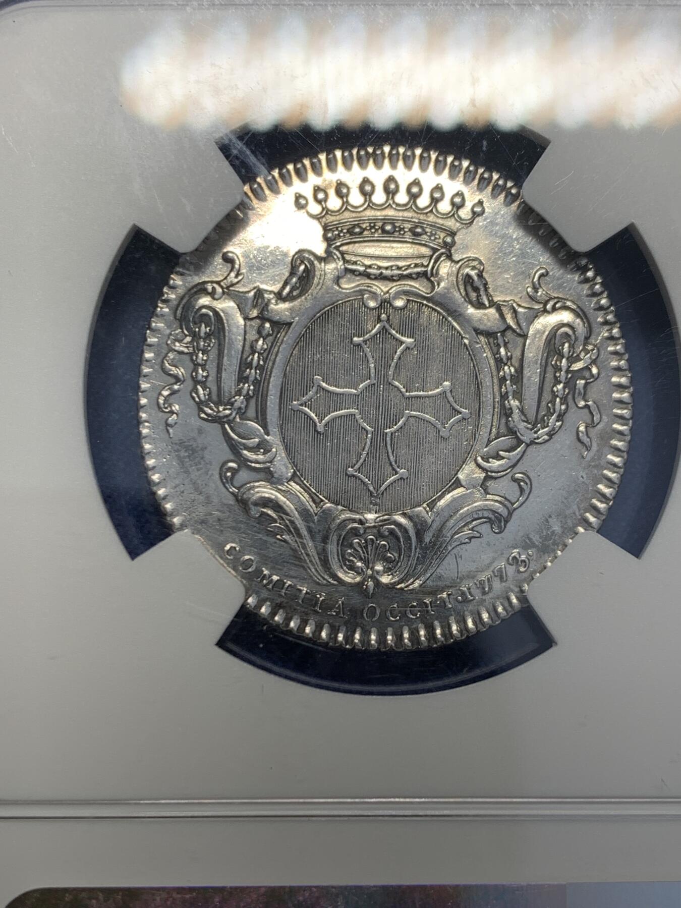 《竞宝斋》第353场 周日，周一，周二 3场连拍 （全场包邮） NGC UNCD 法国1773朗格多克路易十五圆形银质代币