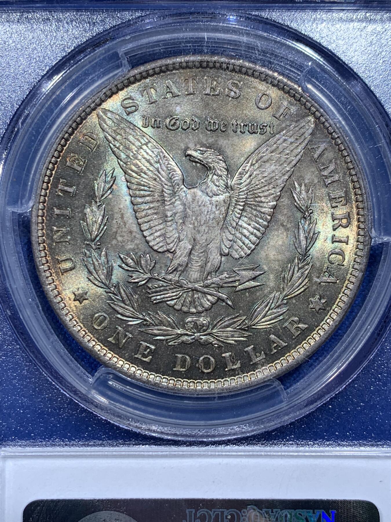 《竞宝斋》第354场 周日，周一，周二 3场连拍 （全场包邮） PCGS MS64 美国1896年背彩摩根1美元