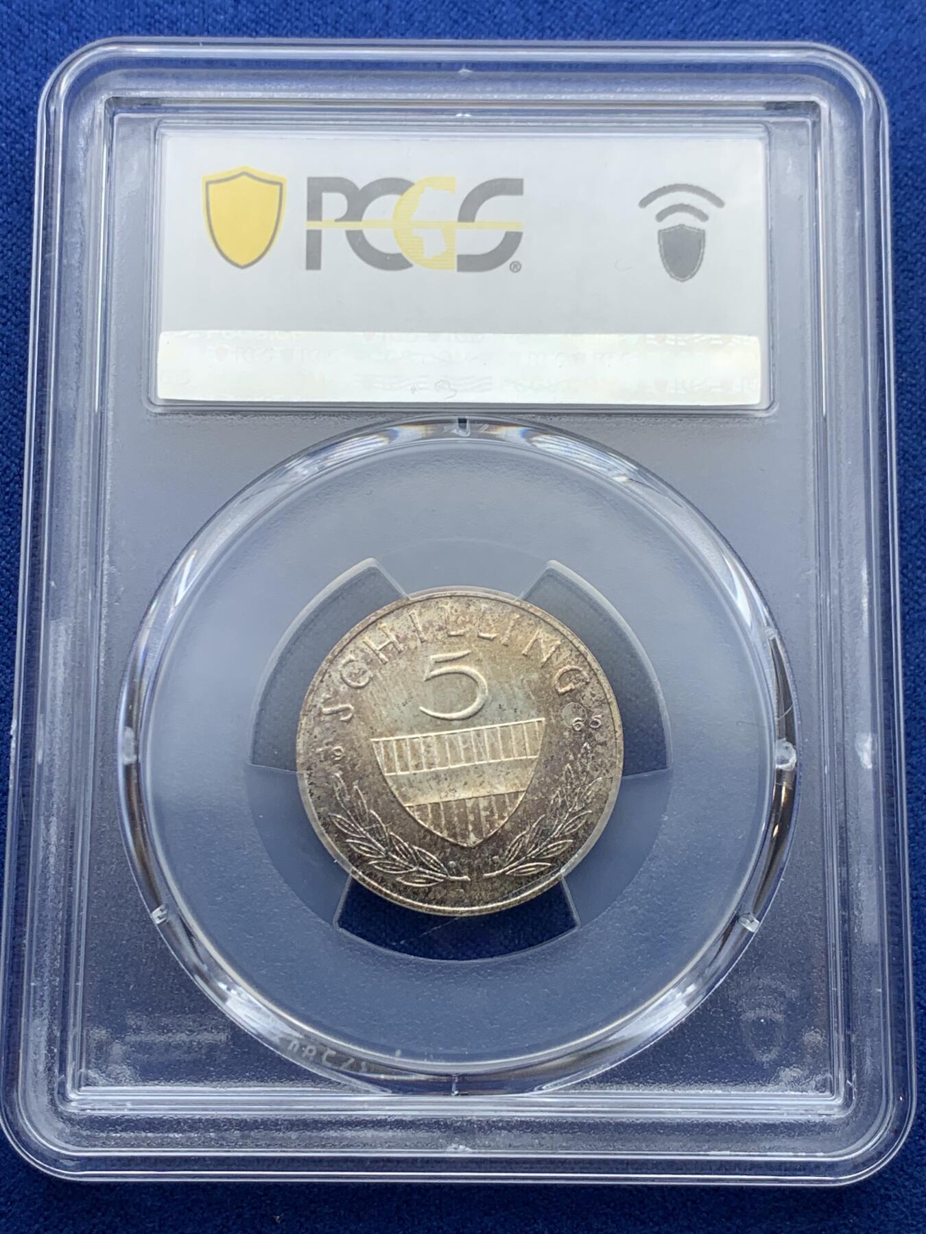 《竞宝斋》第353场 周日，周一，周二 3场连拍 （全场包邮） 4枚一组 PCGS PR66/67/64/63 奥地利1966/1965年维也纳大学5/10/25/50先令精制纪念银币，带包浆，送原装纪念册