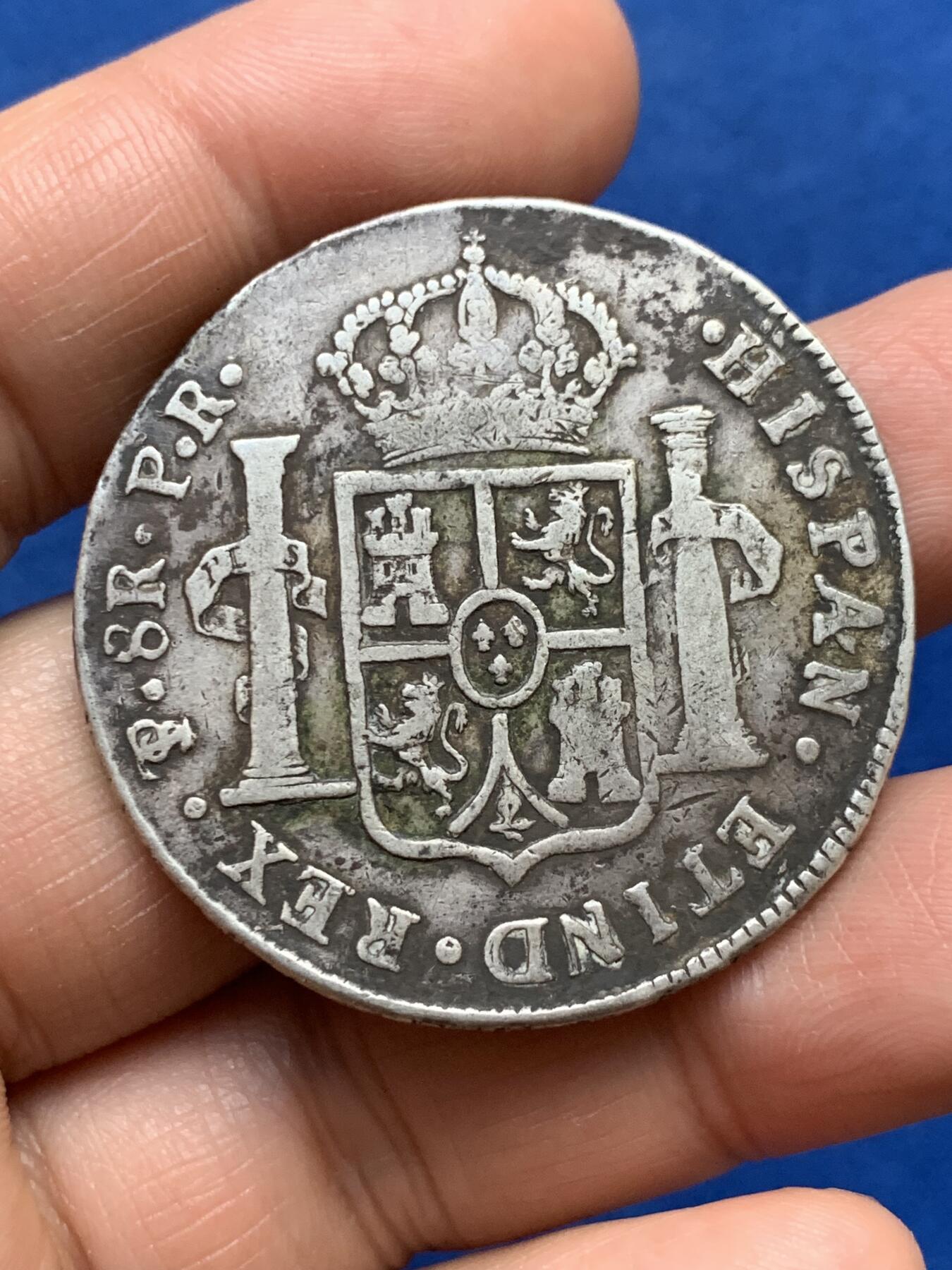 《竞宝斋》第353场 周日，周一，周二 3场连拍 （全场包邮） 玻利维亚卡三1789年双柱大银币 稀少版非过渡1789年波多西卡三 克书价高