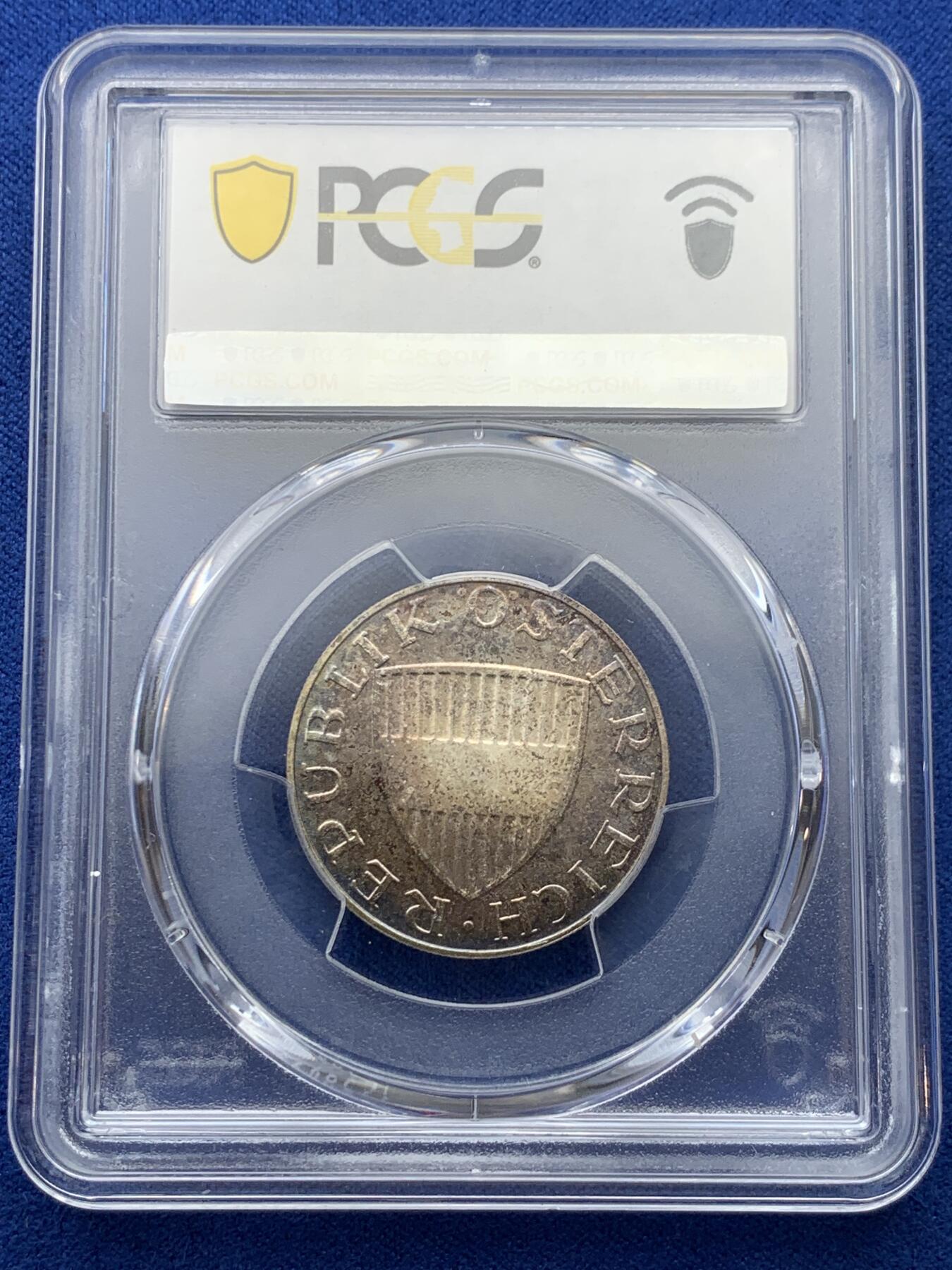 《竞宝斋》第353场 周日，周一，周二 3场连拍 （全场包邮） 4枚一组 PCGS PR66/67/64/63 奥地利1966/1965年维也纳大学5/10/25/50先令精制纪念银币，带包浆，送原装纪念册