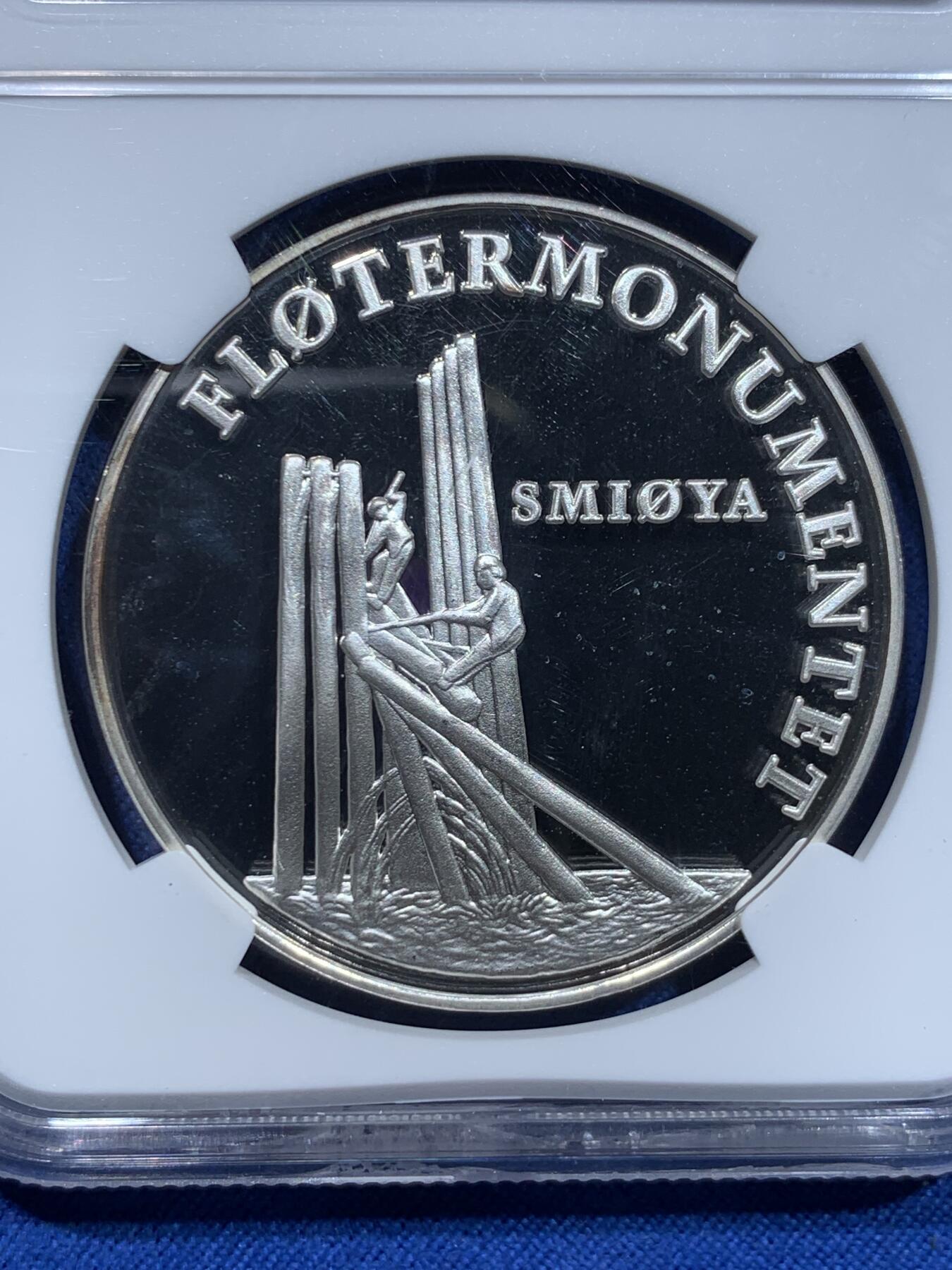 《竞宝斋》第353场 周日，周一，周二 3场连拍 （全场包邮） NGC PF68UC 挪威2000年纪念希恩建城一千年大银章