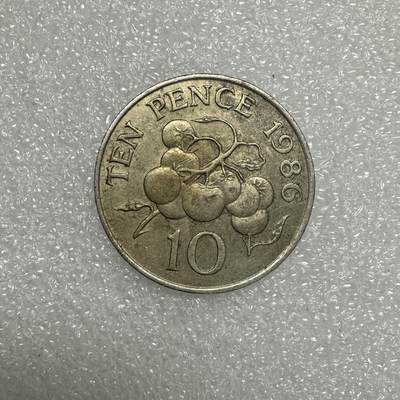 【铜匠收藏】★第90场★恢复拍卖预热场，无佣金，30包邮，不满30元支付运费5元！。《接受代拍 代送NGC评级》 - 1986根西10比索