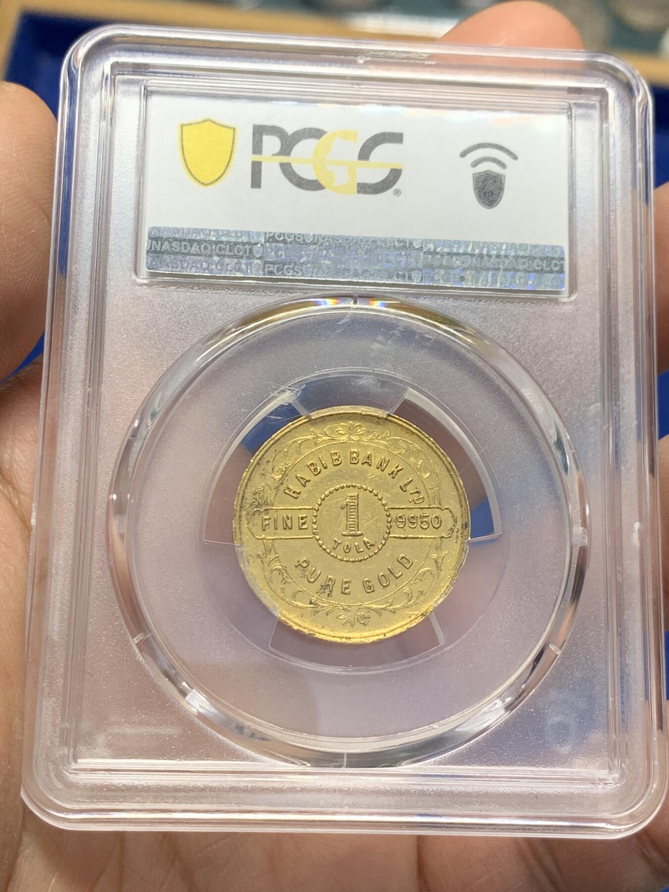 《竞宝斋》第353场 周日，周一，周二 3场连拍 （全场包邮） PCGS MS61 印度1940哈比卜银行1托拉金质代币，狮子拿刀图，约11.67克，当年的黄金投资标的，低估品种