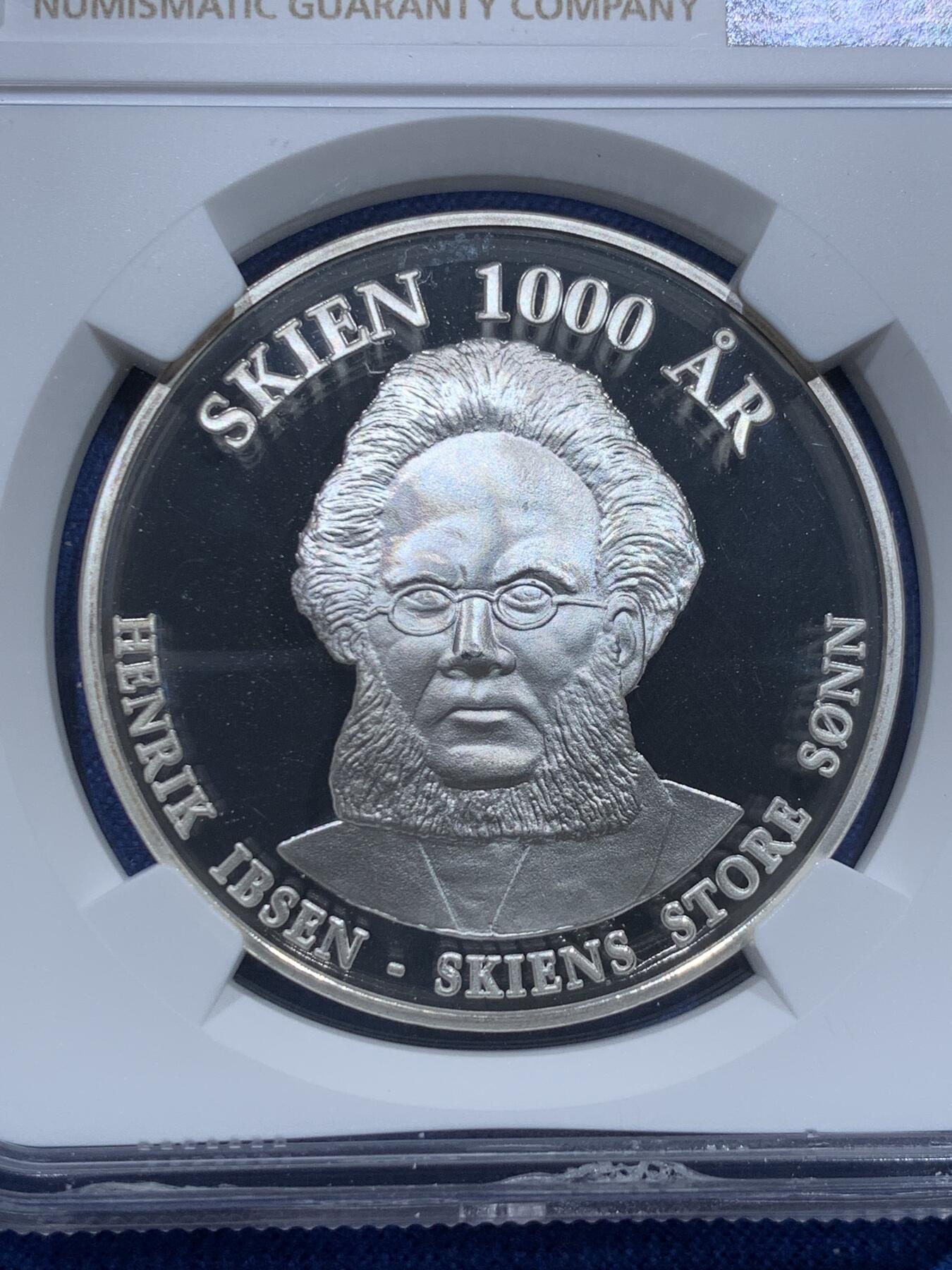 《竞宝斋》第353场 周日，周一，周二 3场连拍 （全场包邮） NGC PF68UC 挪威2000年纪念希恩建城一千年大银章