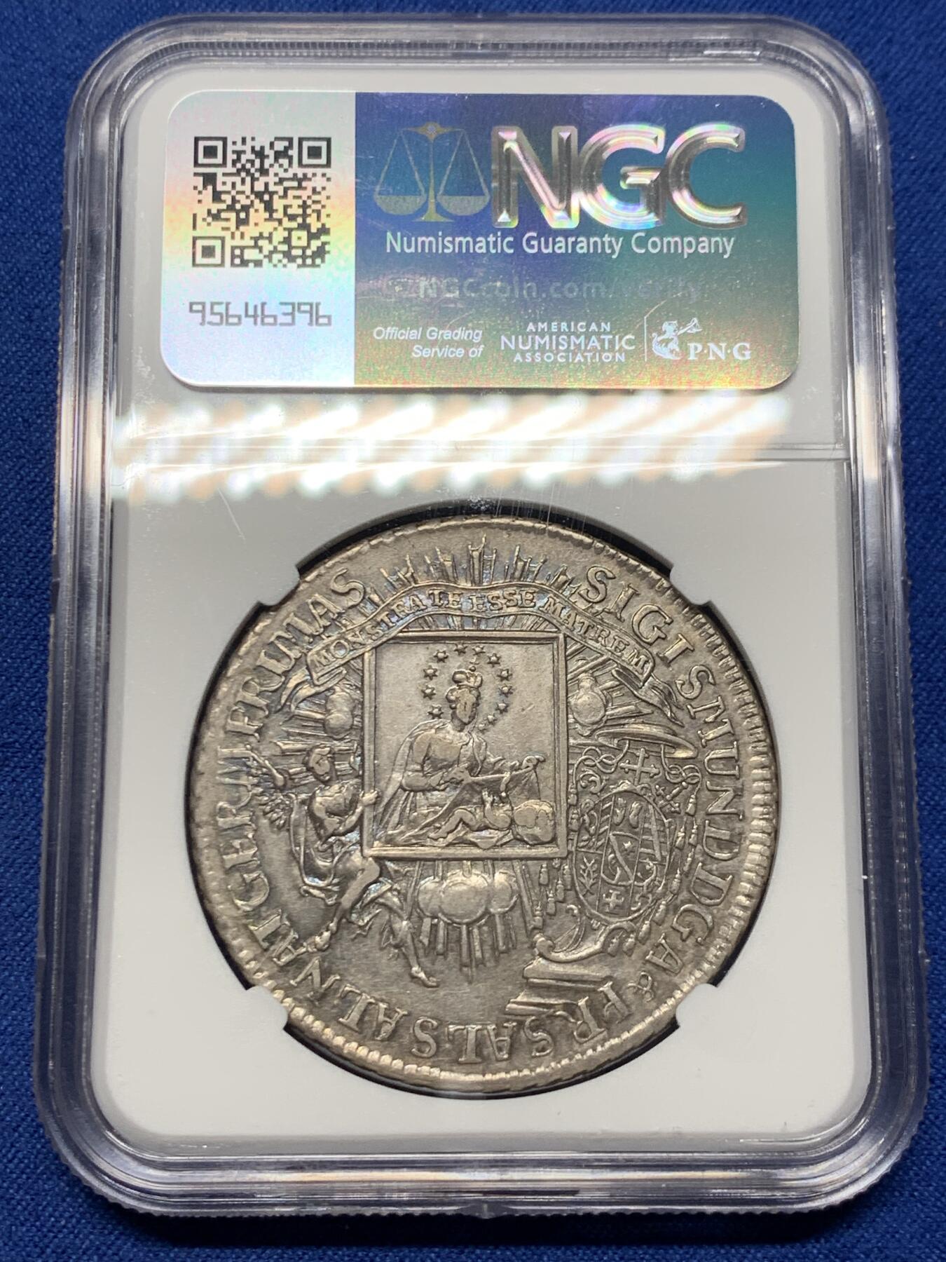 《竞宝斋》第353场 周日，周一，周二 3场连拍 （全场包邮） NGC AU55 萨尔茨堡 1758年 西格斯蒙德主教泰勒大银币 非常少见的一枚 状态极好 略微低评