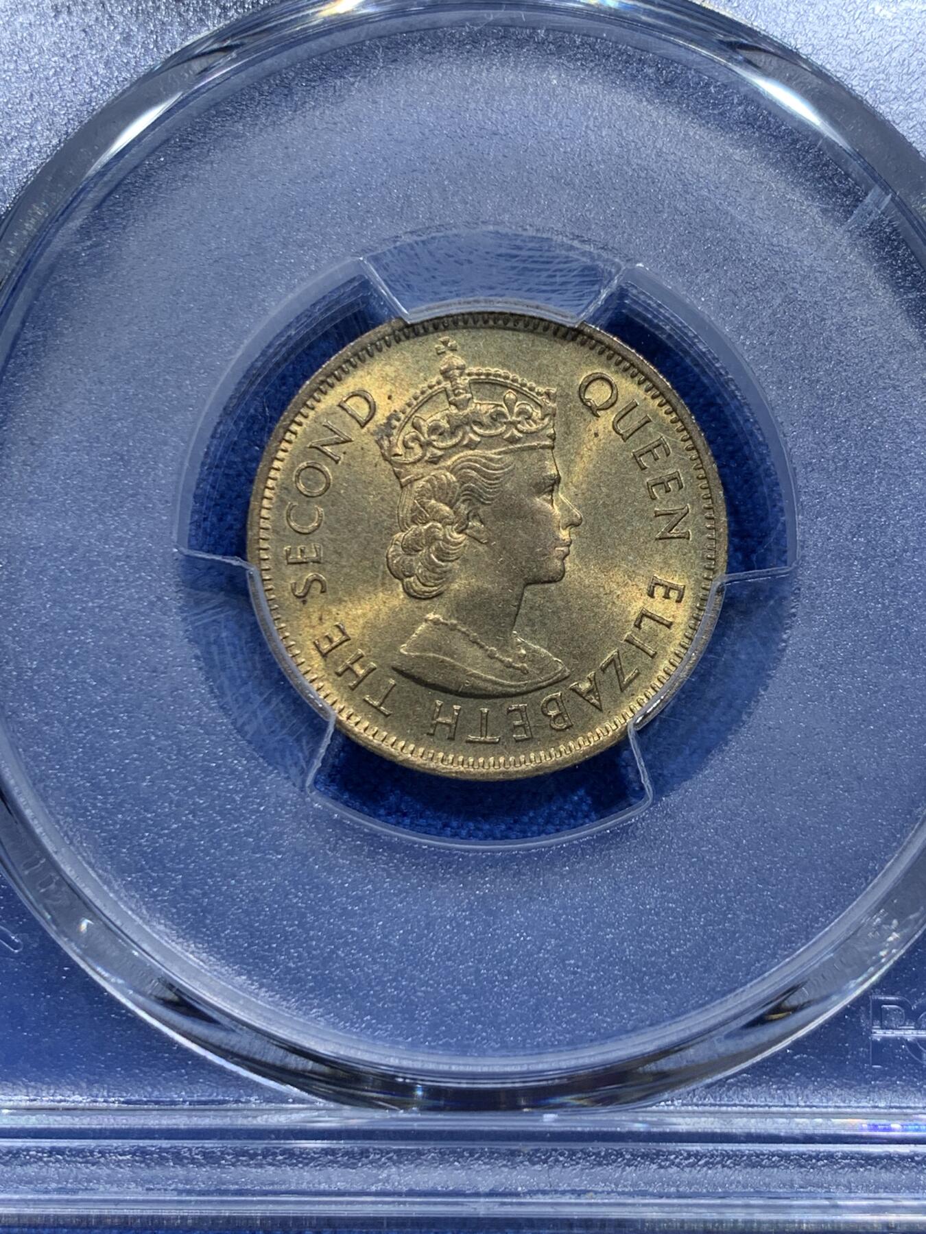 《竞宝斋》第354场 周日，周一，周二 3场连拍 （全场包邮） PCGS MS64 香港1980年一毫特年，高分少见年份，多见背面通货带胶水。合适收藏的分数，喜欢的不要错过了！
