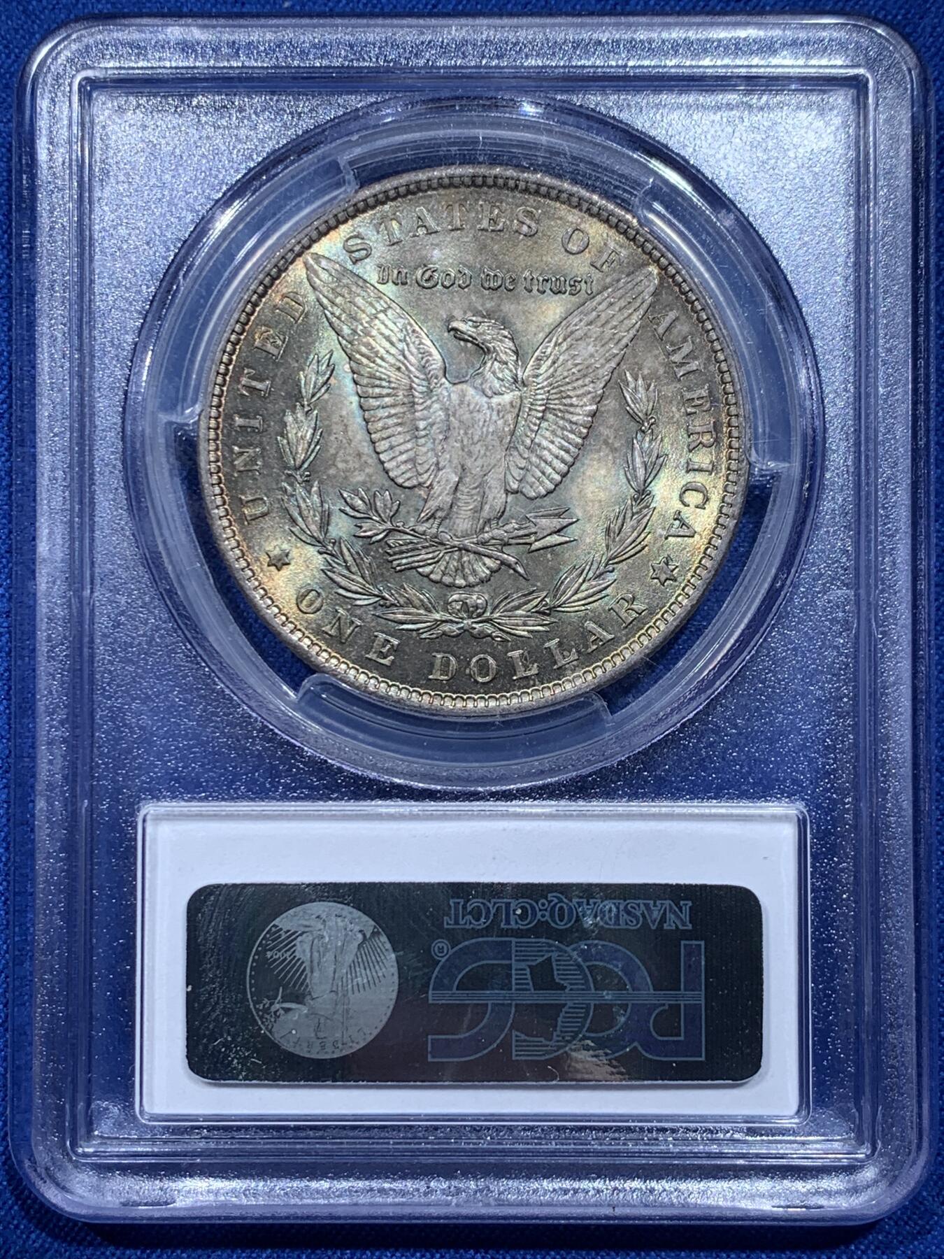 《竞宝斋》第354场 周日，周一，周二 3场连拍 （全场包邮） PCGS MS64 美国1896年背彩摩根1美元