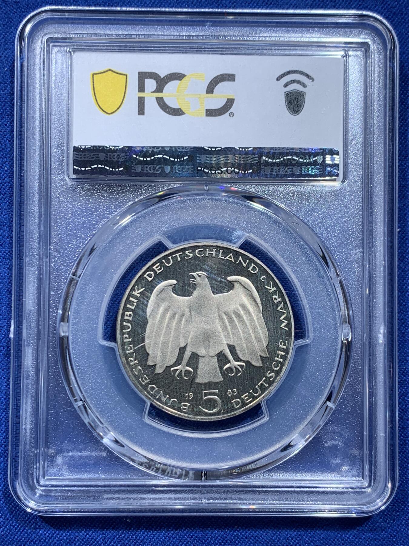 《竞宝斋》第354场 周日，周一，周二 3场连拍 （全场包邮） 亚军分 PCGS PR68DCAM 西德1983年革命导师马克思逝世百年纪念5马克