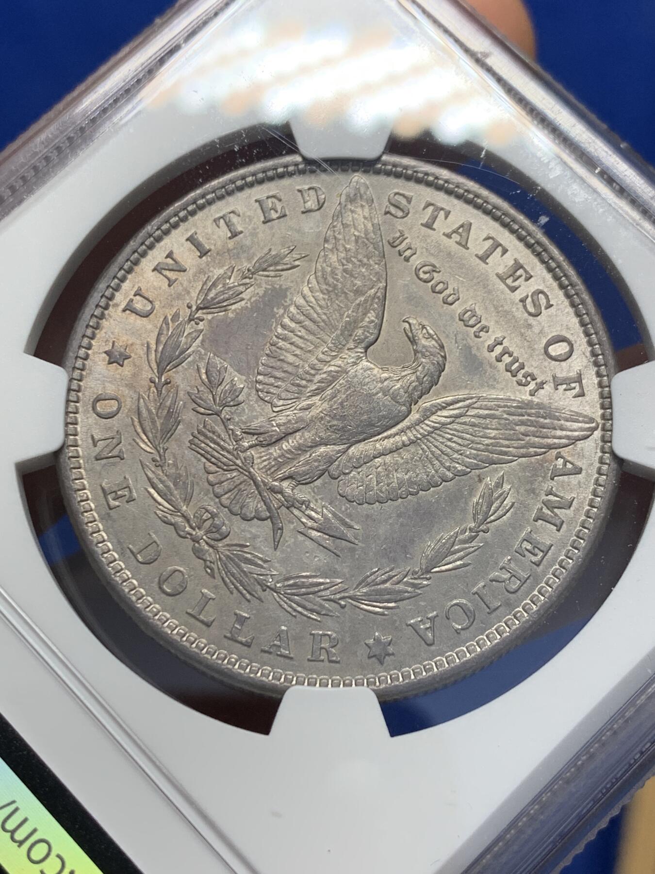 《竞宝斋》第353场 周日，周一，周二 3场连拍 （全场包邮） NGC AUD 美国1880年S版摩根一美元银币 彩酱好味道