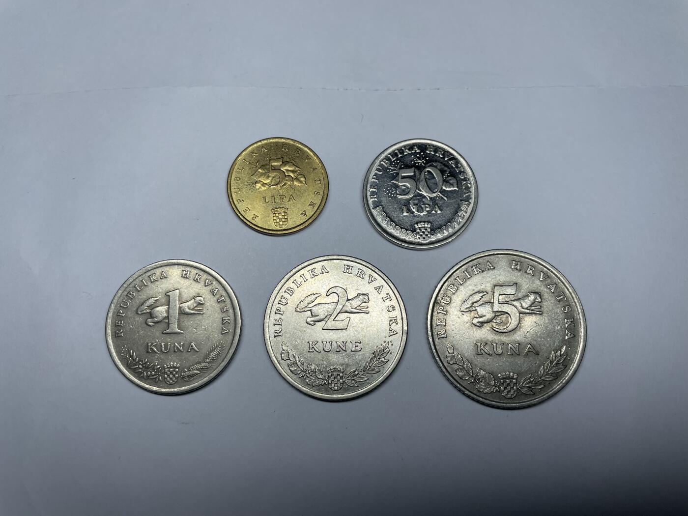 每日一拍，2025年集古藏今外币拍卖第二期-第8场—（总第208拍），可以寄存60天，满160元包邮。 克罗地亚5枚