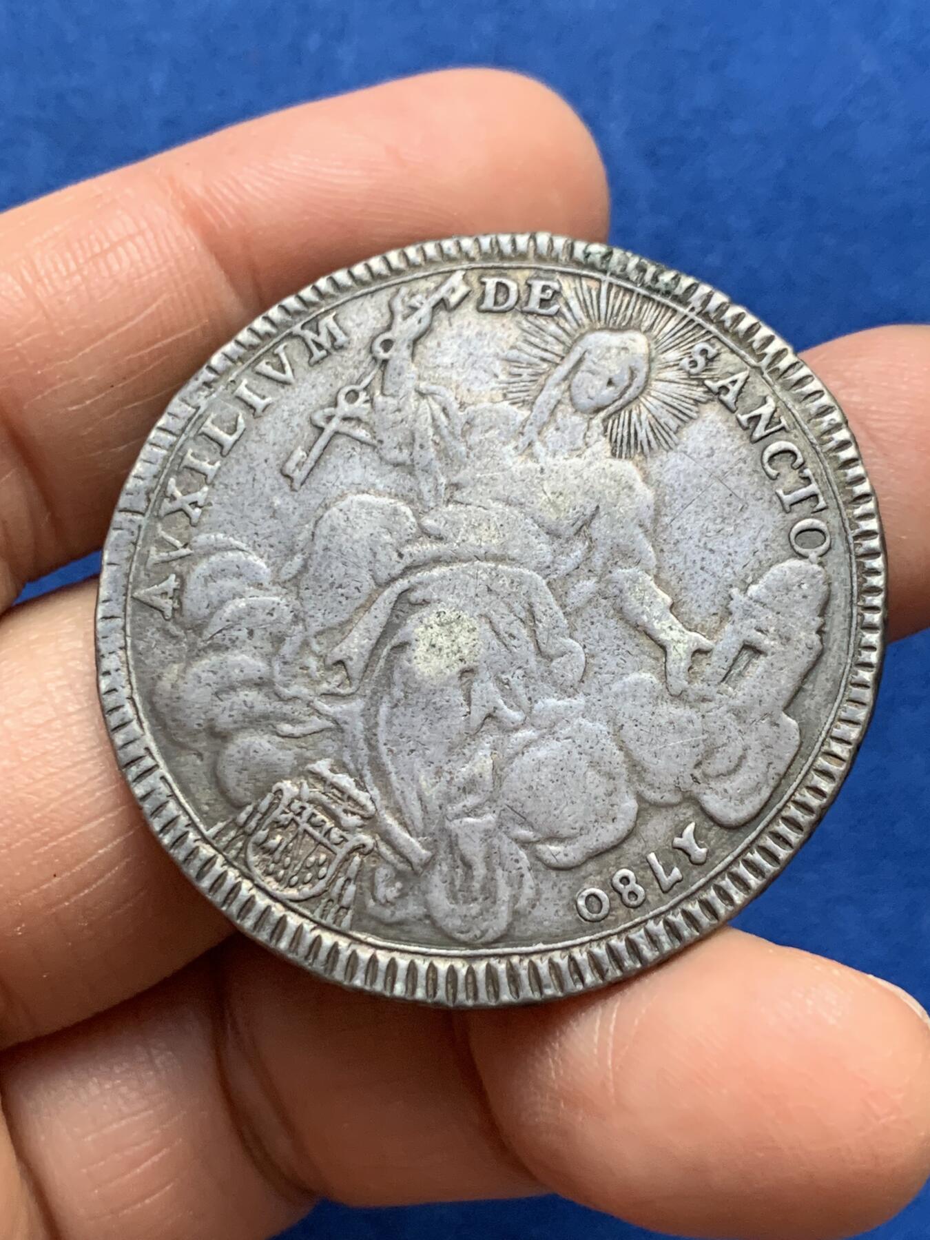 《竞宝斋》第353场 周日，周一，周二 3场连拍 （全场包邮） 意大利教皇国1780年教皇庇护六世scudo大银币 细节见图